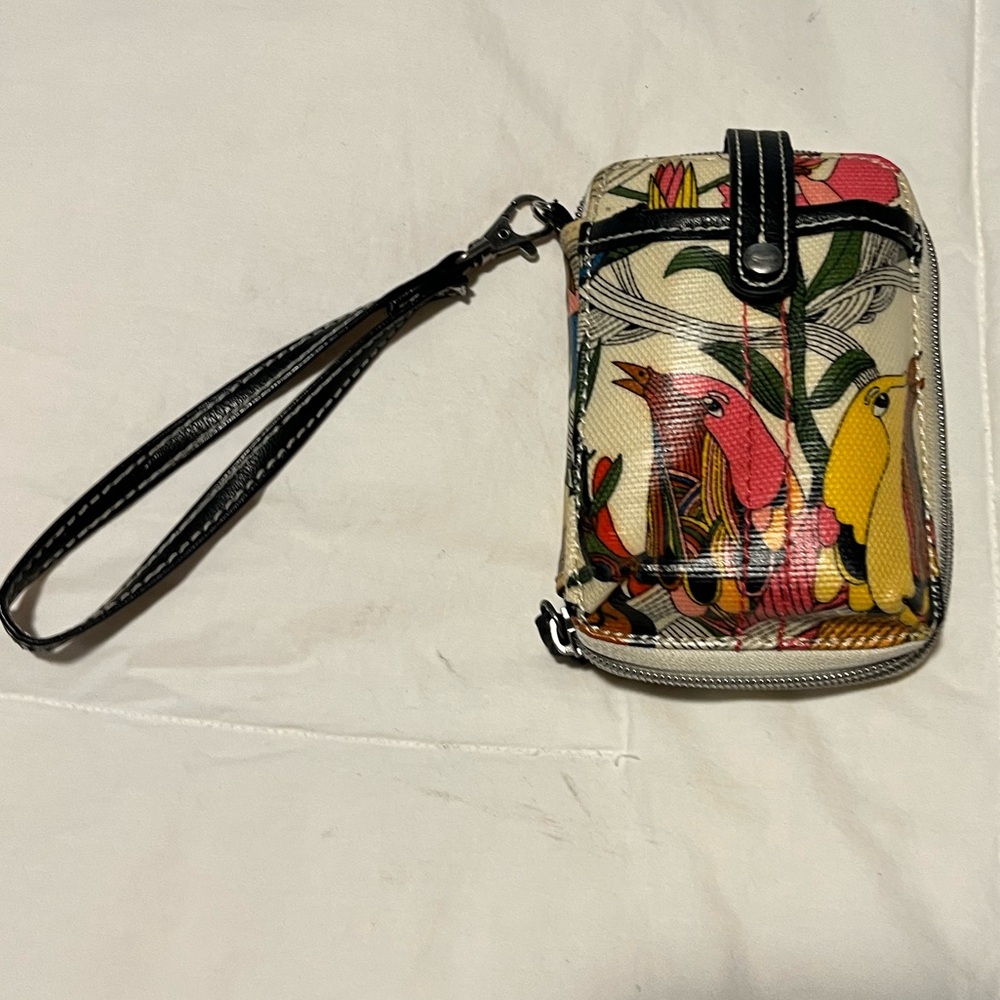 Sakroots Peace Nature Bird Design Wristlet Wallet